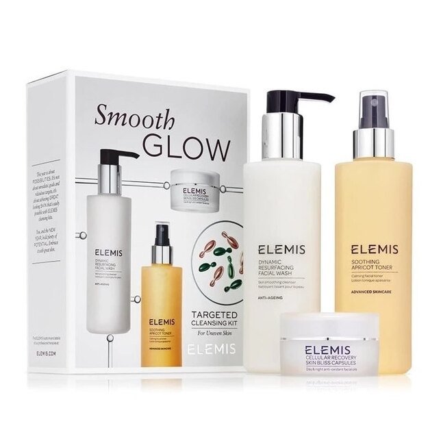 Veido valymo rinkinys - Elemis Smooth Glow Targeted Cleansing Kit (2x200ml, 14x0.21ml)