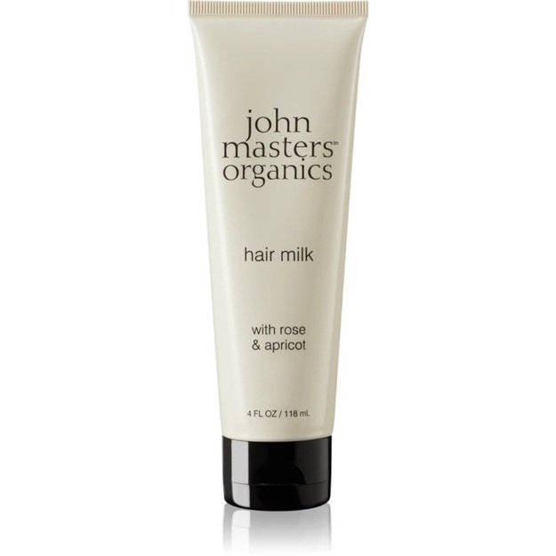 Ekologiškas plaukų pienelis su rožių vandeniu ir abrikosų aliejumi - John Masters Organics Rose & Apricot Hair Milk 118ml