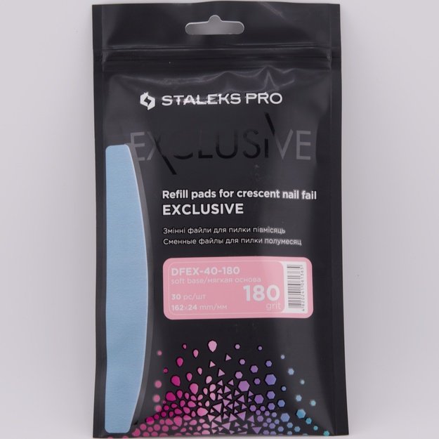 STALEKS PRO Exlusive klijuojami dildės abrazyvai laivelio formos pagrindui 180gr, 30vnt (DFEX-40-180)