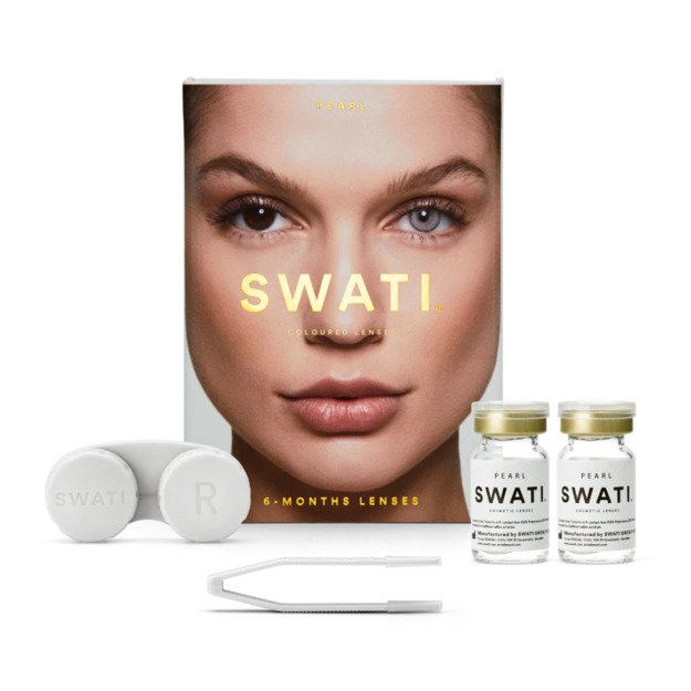 SWATI Pearl grey 6-mėnesių lešiai be dioptrijų 0.00 SWATI Cosmetics Pearl grey - 6 month, PWR, 0.00