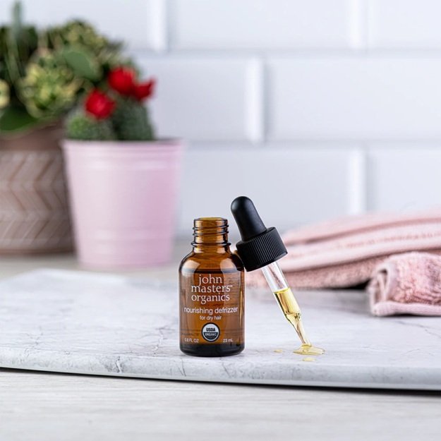 Ekologiškas aliejus sausų plaukų maitinimui ir glotninimui - John Masters Organics Dry Hair Nourishment & Defrizzer 23ml