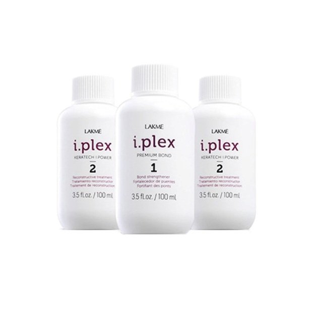 Profesionalus plaukų atkūrimo rinkinys - Lakme I.Plex Trial Kit (Premium Bond 100ml, Keratech I.Power 2x100ml, Dispenser, Application Guidelines)