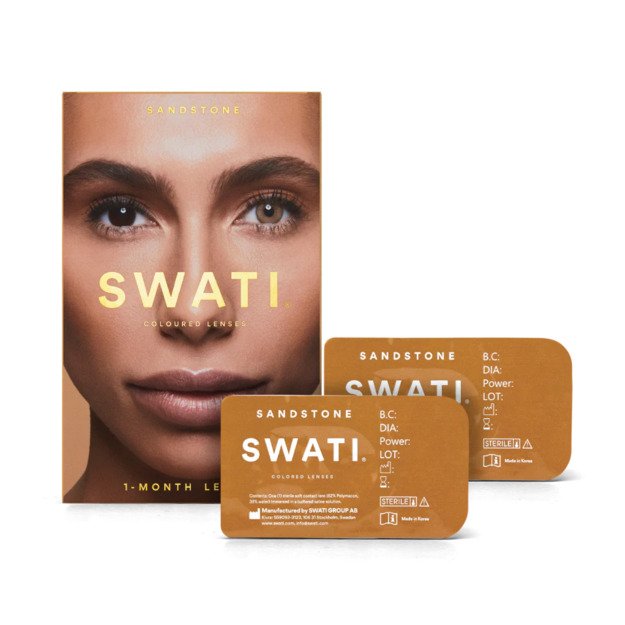 SWATI SANDSTONE 1-mėnesio lešiai be dioptrijų 0.00 SWATI Cosmetics 1 month, SANDSTONE PWR, 0.00
