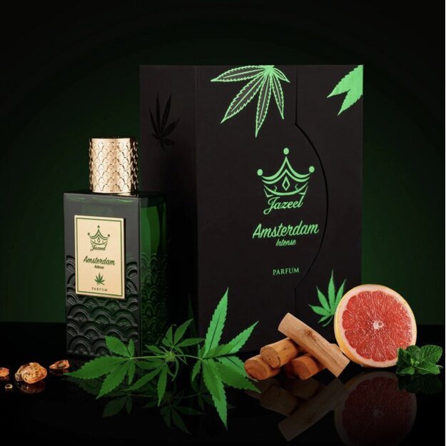 Aromatinis žalias unisex kvapas su kanapėmis - Jazeel Amsterdam Intense EDP 100ml