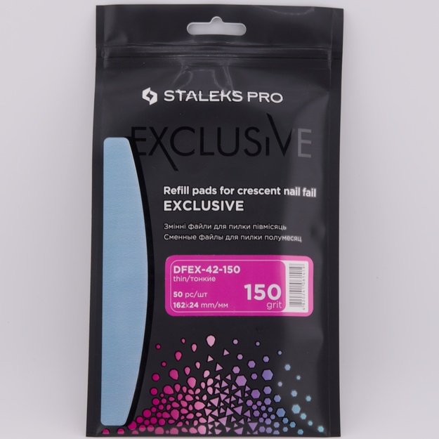 STALEKS PRO Exlusive klijuojami dildės abrazyvai laivelio formos pagrindui 150gr, 50vnt (DFEX-42-150)