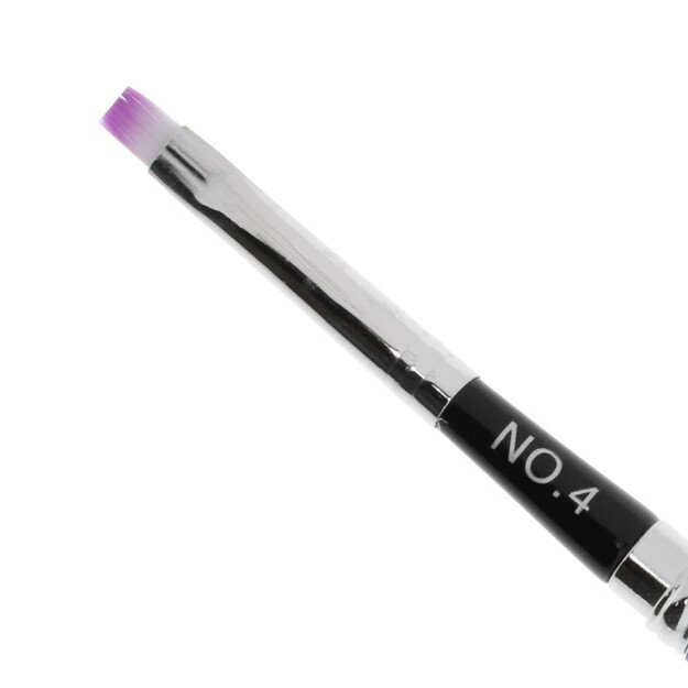 Sudedamas mėlynos spalvos teptukas geliui su baltai violetiniais šereliais Metallic 1