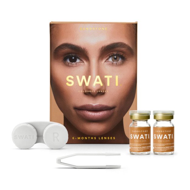 SWATI SANDSTONE 6-mėnesių lešiai be dioptrijų 0.00 SWATI Cosmetics 6 month, SANDSTONE PWR, 0.00