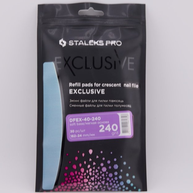 STALEKS PRO Exlusive klijuojami dildės abrazyvai laivelio formos pagrindui 240gr, 50vnt (DFEX-42-240)