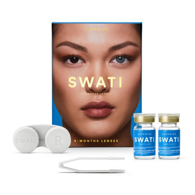 SWATI SAPPHIRE 6-mėnesių lešiai be dioptrijų 0.00 - SWATI Cosmetics 6 month, SAPPHIRE PWR, 0.00