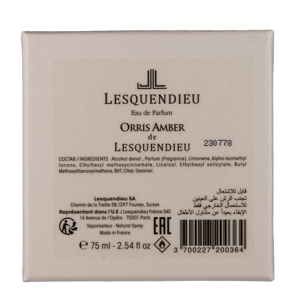 Prabangūs unisex kvepalai su irisų ir ambros natomis - Lesquendieu Orris Amber Eau De Parfum 75ml 5