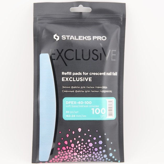 STALEKS PRO Exlusive klijuojami dildės abrazyvai laivelio formos pagrindui 100gr, 30vnt (DFEX-40-100)