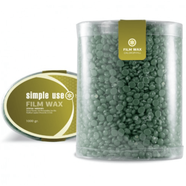 SIMPLE USE Beauty žalia gėlių granulinis vaškas granulėmis plastikiniame indelyje 500 g 