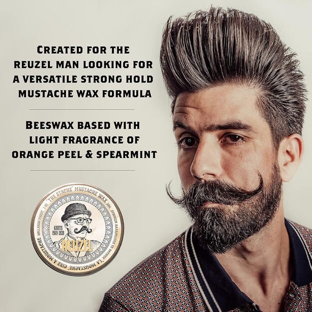 Stiprios fiksacijos ūsų vaškas vyrams "Reuzel ""The Stache"" Mustache Wax 28g"