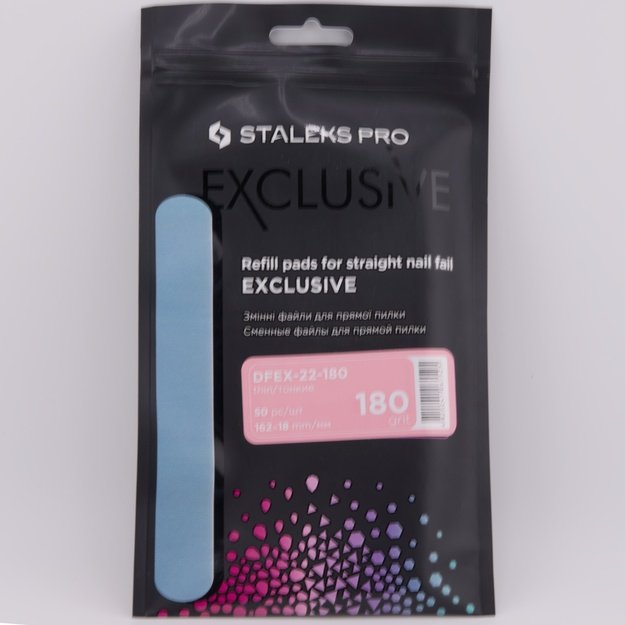 STALEKS PRO Exlusive klijuojami dildės abrazyvai tiesi 180gr, 50vnt (DFEX-22-180)