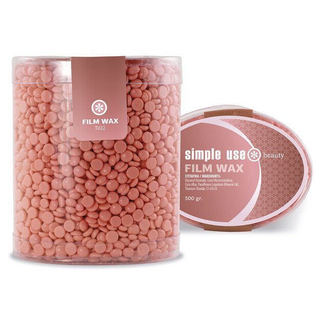 Simple Use Beauty depiliacinis vaškas kietojo vaško granulės, rožinės su TiO2, 500 g  
