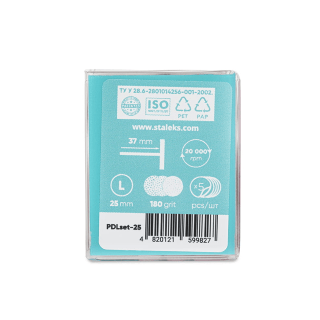 Staleks pro PODODISC bazė pailginta L 25 mm + šlifavimo lipdukai 180 grit, 5 vnt 1