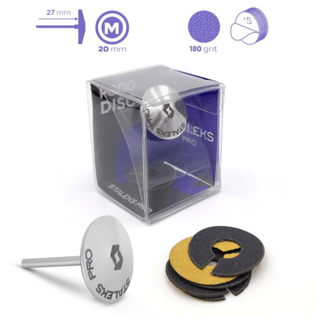 Pedikiūro diskas–skėtukas Staleks PRO Pododisc M, Ø20 mm, su keičiamu žiediniu 180 grit šlifavimo disku, 5 vnt