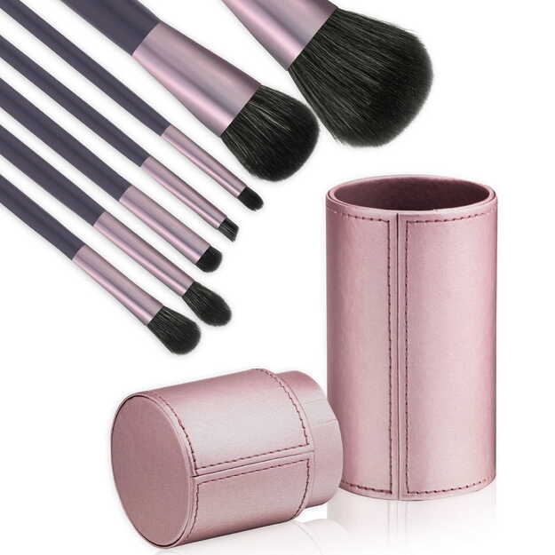 7 makiažo teptukų rinkinys tūboje „Violet“ 2