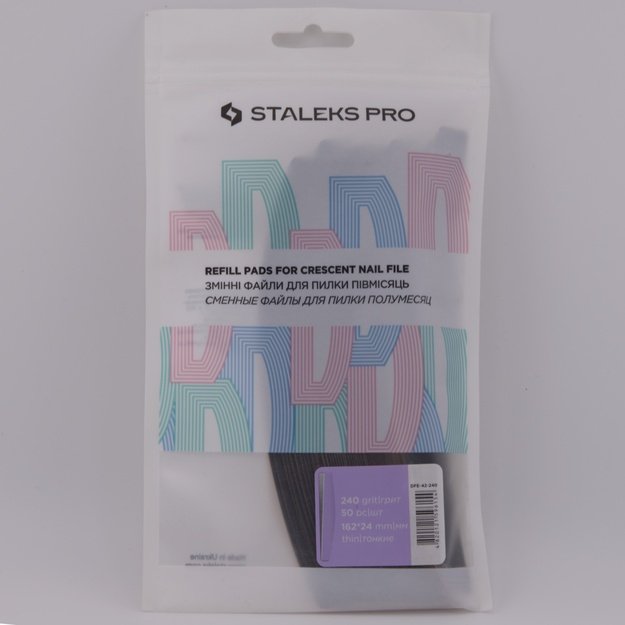 STALEKS PRO klijuojami dildės ploni abrazyvai laivelio formos pagrindui 240gr, 50vnt DFE-42-240
