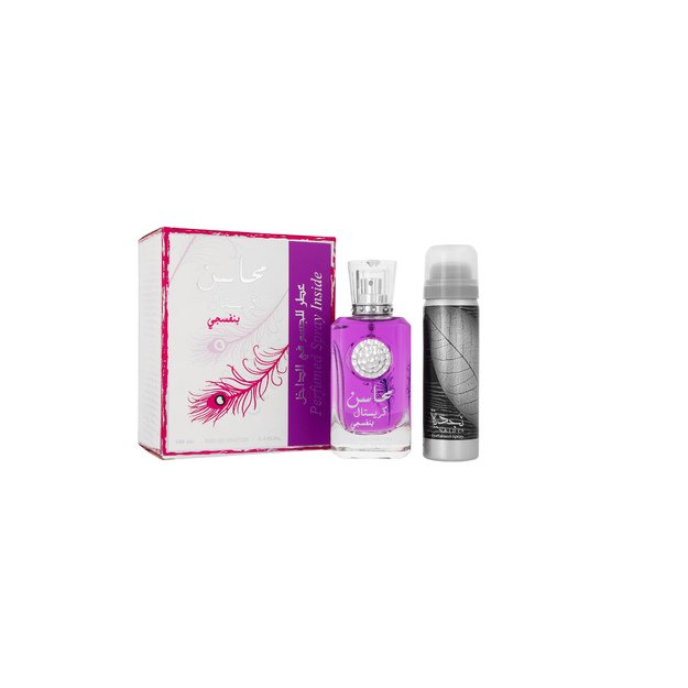 Zestaw Lattafa Mahasin Crystal Violet Edp 100ml + Deodorant 50ml