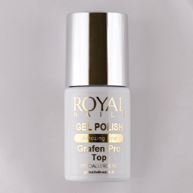 Hipoalerginis topas be lipnumo Royal Nails Grafen Pro Top No Wipe Hypoallergenic 5ml