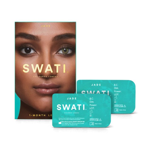 SWATI Jade Green 1-mėnesio lešiai be dioptrijų 0.00 SWATI Cosmetics Jade - 1 month, JADE PWR, 0.00