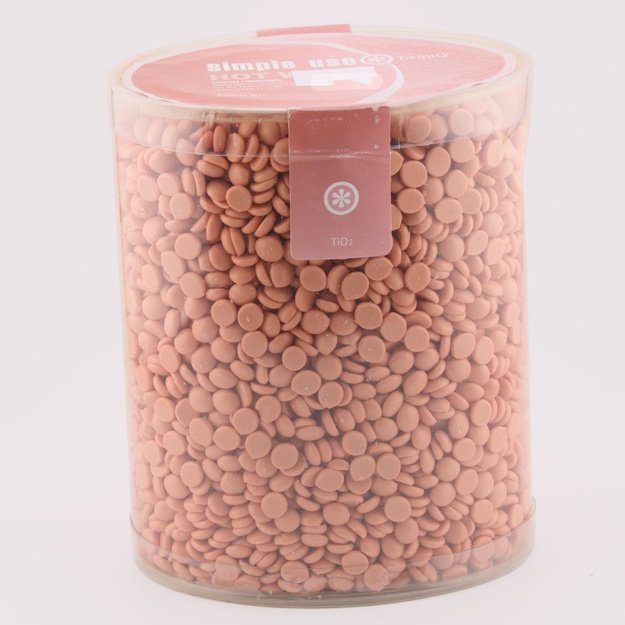 Vaškas depiliacijai granulėmis Simple Use Beauty Film Wax Pink Rožė su TiO2, 1000 g