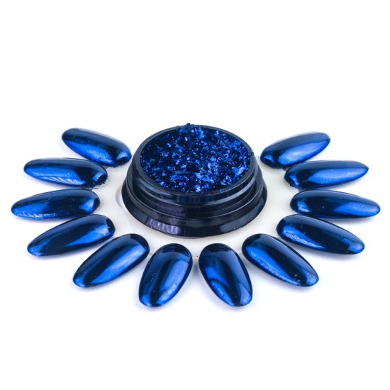 Blizgi mėlynos spalvos pudra nagams "Prisma Blue"