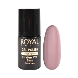 Kaučiukinis pagrindas geliniam lakavimui su atspalviu Royal Nails Grafen Pro Base Pink Cover 