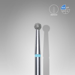 Deimantinis antgalis frezai nagams “rutulys” Staleks, mėlynas, diametras 2.7 mm