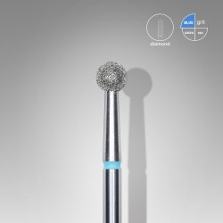 Deimantinis antgalis frezai nagams “rutulys” Staleks, mėlynas, diametras 4 mm