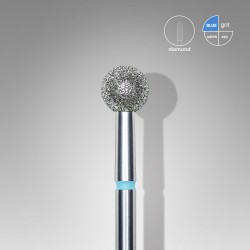 Deimantinis antgalis frezai nagams “rutulys” Staleks, mėlynas, diametras 5 mm