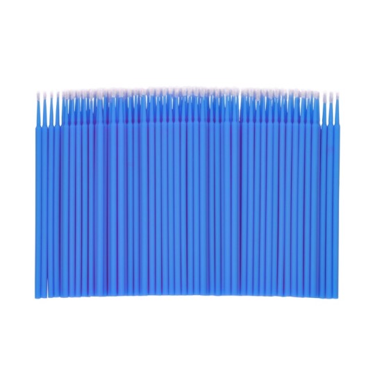 Mikro blakstienų aplikatoriai 2,5 mm Profico mėlyni maišelyje 100 vienetų