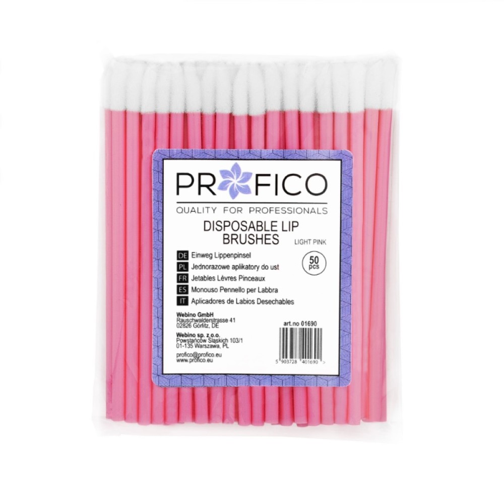 Lūpų ir makiažo aplikatoriai Profico rožinės spalvos 50 vnt