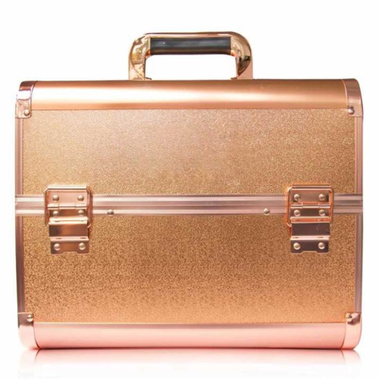 Kosmetikos lagaminas su rožiniu efektu Diamond 3D rose golden