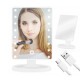 Šviečiantis kosmetinis veidrodėlis LED USB - Baltas