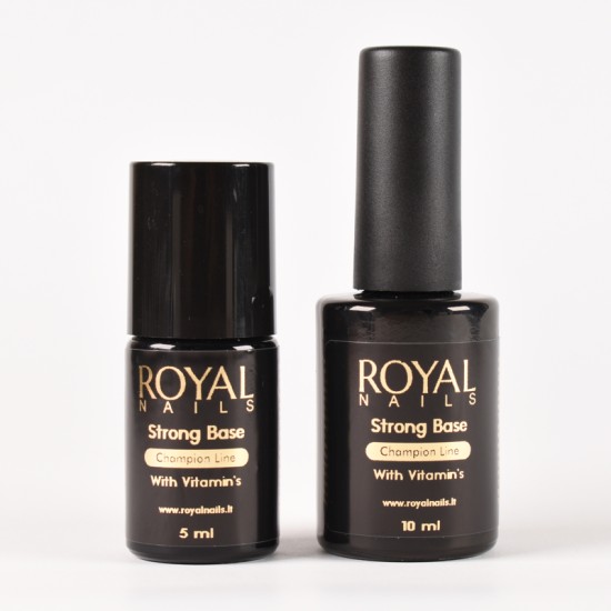 Tirpus UV / LED gelio pagrindas su vitaminais Royal Nails Strong Base With Vitamins Milky